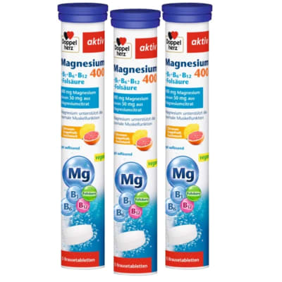 Pack Magnesio efervescente 400 mg + vitamina B1,B2,B6 y ácido fólico1