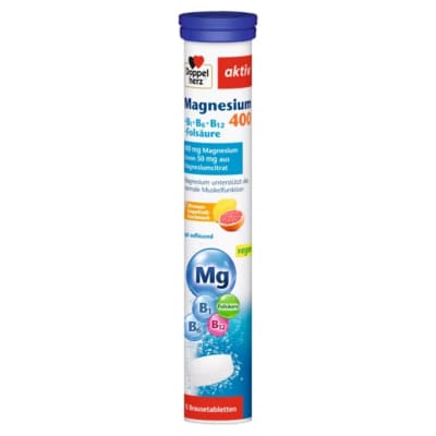 Magnesio Efervescente 400 mg + Vitaminas B1+B2+B6+ Ácido fólico1