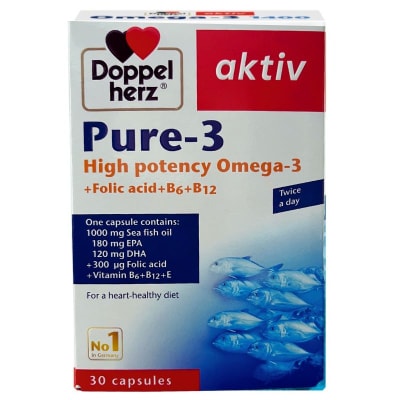 Pure-3 Omega-3 Alta Potencia + Vitaminas B1