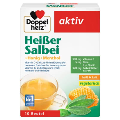 Te Salvia Caliente Mentol + Miel Doppelherz Vitamina C Zinc Sistema Inmunológico1
