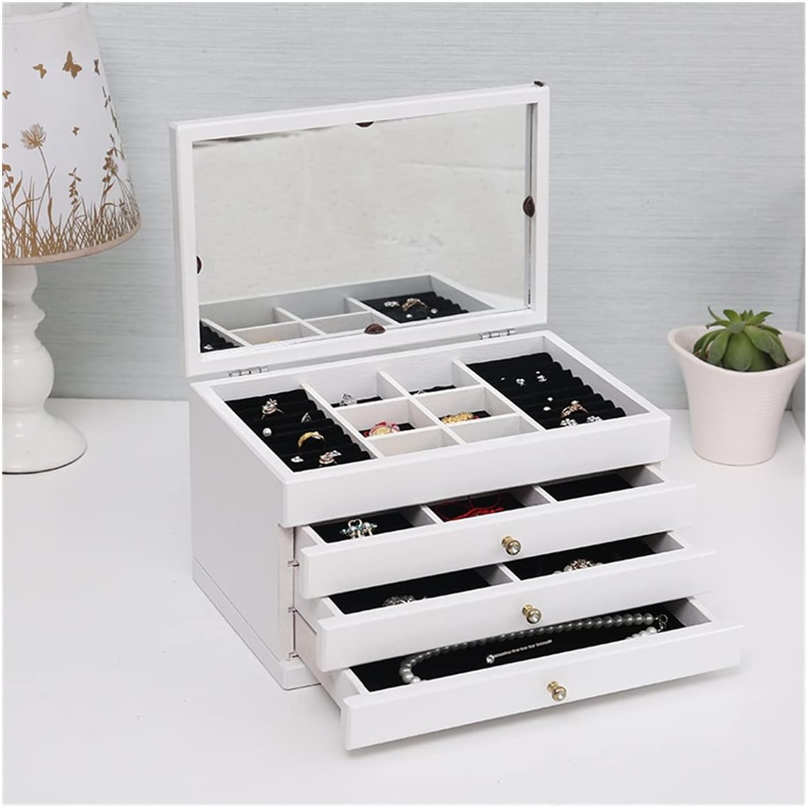 ORGANIZADOR JOYERO 3 CAJONES BLANCO ALMA