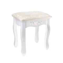 TABURETE DE TOCADOR MADERA BLANCO ROSE ANGELA