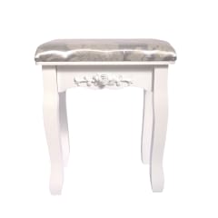 TABURETE DE TOCADOR MADERA BLANCO ROSE ANGELA