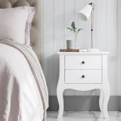 VELADOR DORMITORIO GENOVA 2 CAJONES BLANCO