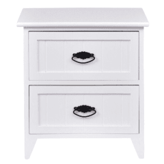 VELADOR DORMITORIO VERONA 2 CAJONES BLANCO