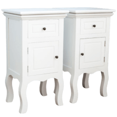 SET 2 VELADORES LIBRERO PARMA PUERTA + CAJON BLANCO