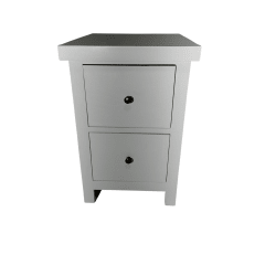 VELADOR DORMITORIO BARI 2 CAJON BLANCO RUSTICO