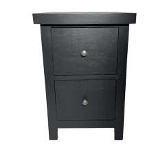 VELADOR DORMITORIO BARI 2 CAJONES NEGRO RUSTICO