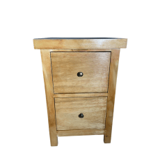 VELADOR DORMITORIO BARI 2 CAJONES MADERA BARNIZ RUSTICO