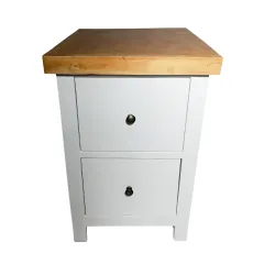VELADOR DORMITORIO BARI 2 CAJONES BLANCO MADERA RUSTICO