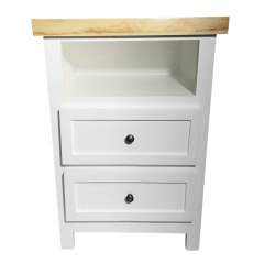 VELADOR DORMITORIO LIBRERO VICENZA 2 CAJONES BLANCO MADERA