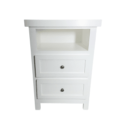 VELADOR DORMITORIO LIBRERO VICENZA 2 CAJONES BLANCO RUSTICO