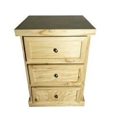 VELADOR DORMITORIO CATANIA 3 CAJONES MADERA NATURAL