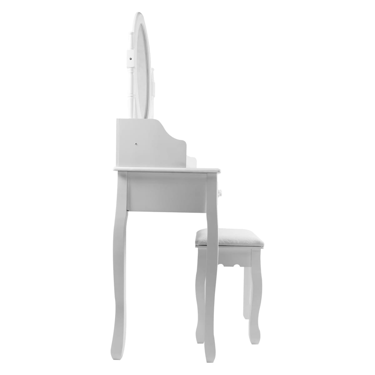 TOCADOR COMODA DE MAQUILLAJE MADERA BANCA + ESPEJO LORENZA3