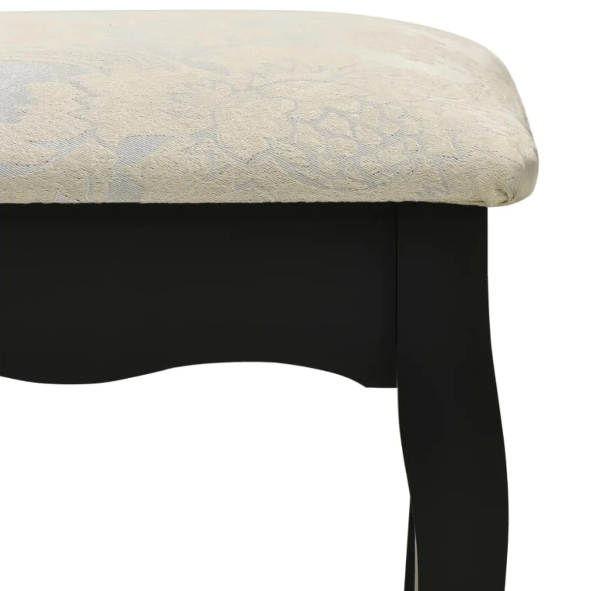 TOCADOR MAQUILLAJE MADERA NEGRO BANCA + ESPEJO VANESA8
