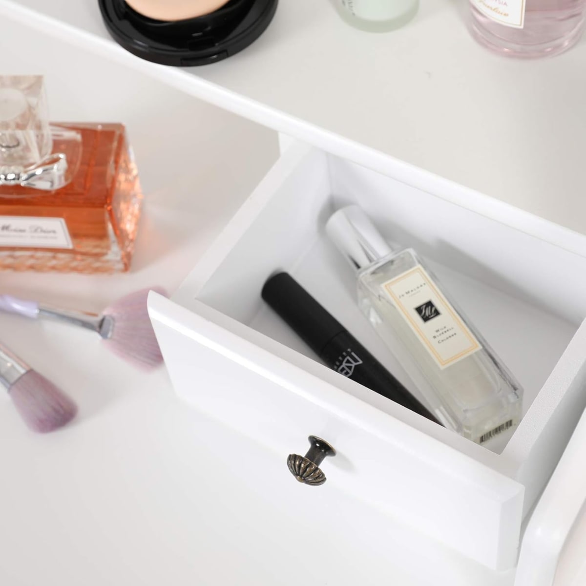 TOCADOR MAQUILLAJE MADERA BLANCO 5C BANCA + ESPEJO VICTORIA5