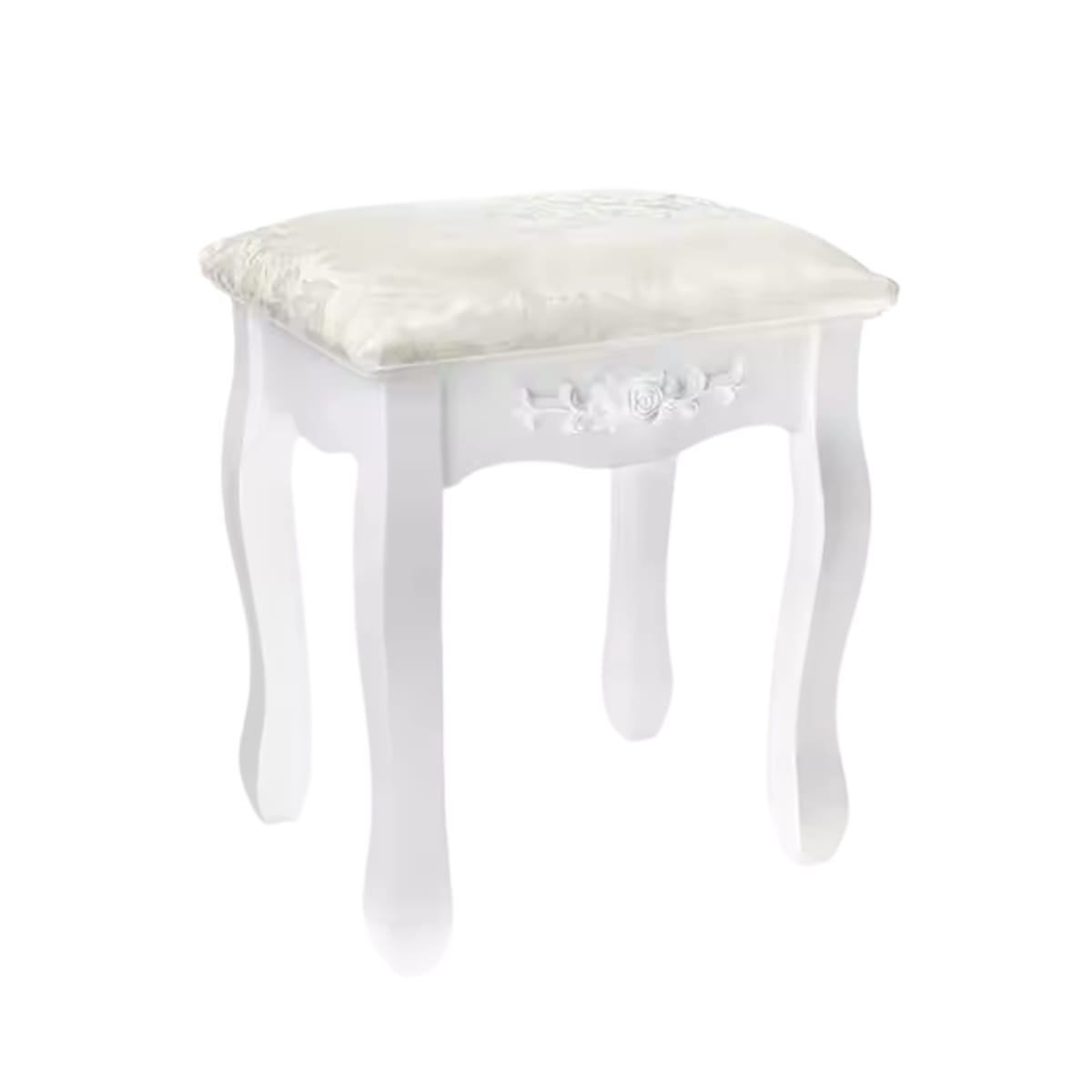TABURETE DE TOCADOR MADERA BLANCO ROSE ANGELA1
