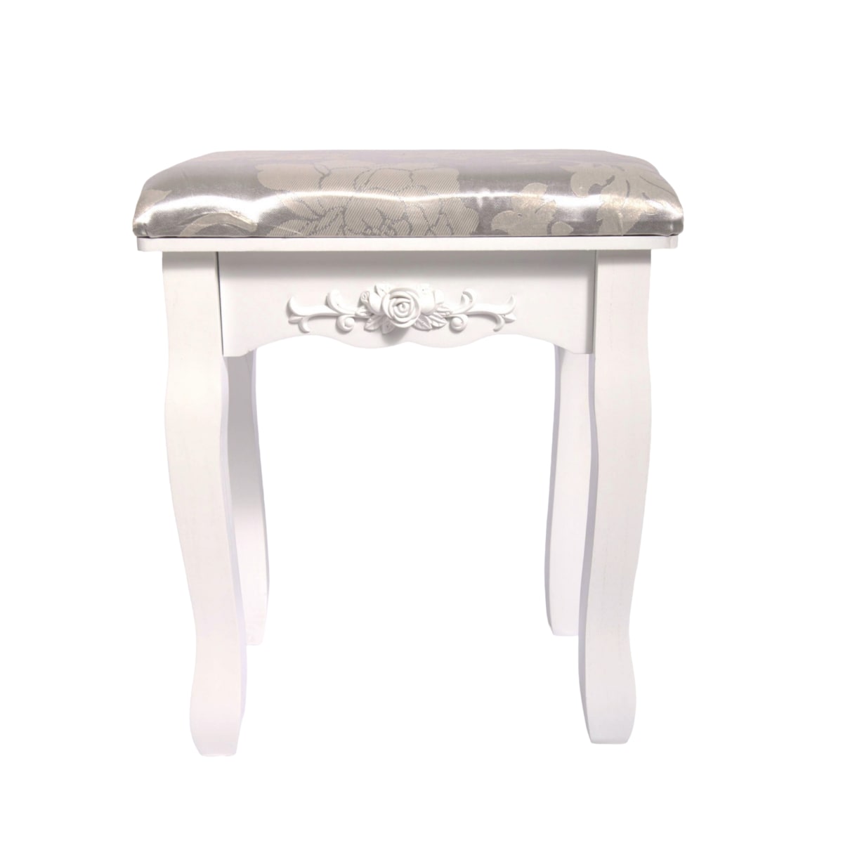 TABURETE DE TOCADOR MADERA BLANCO ROSE ANGELA1