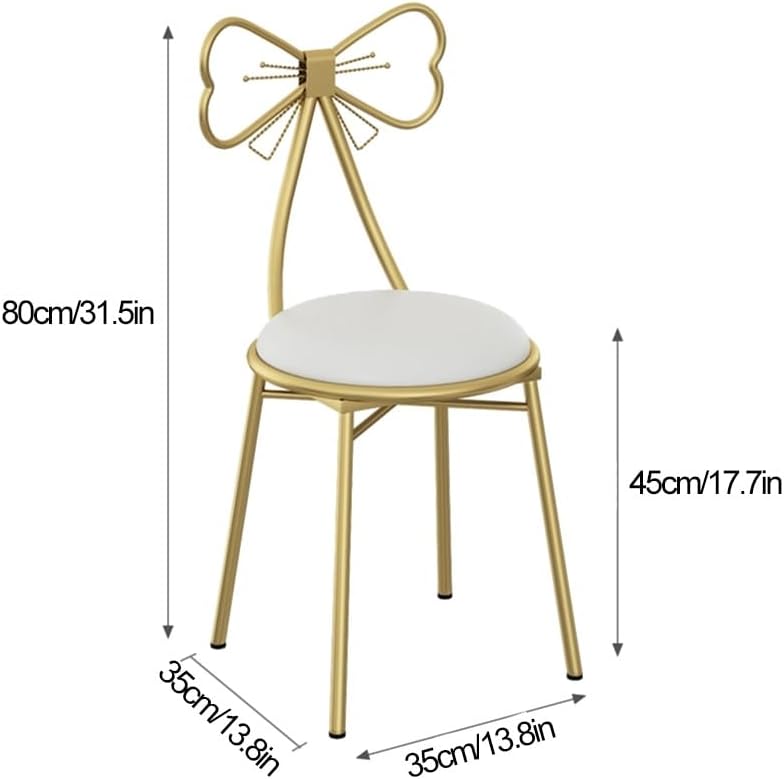 TABURETE SILLA METAL-CUERO DORADO BLANCO HADA4