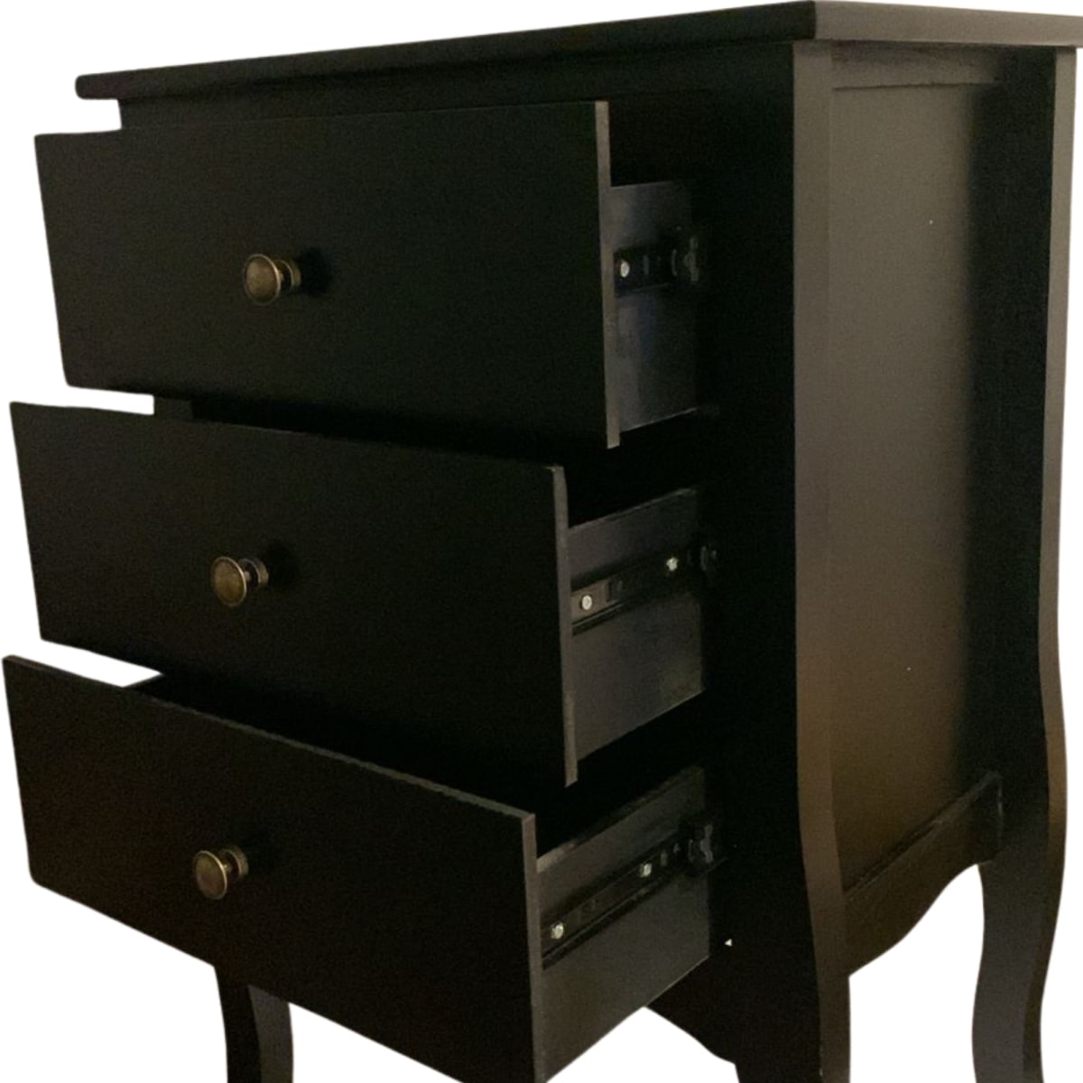 VELADOR DORMITORIO IMPERIA 3 CAJONES NEGRO5