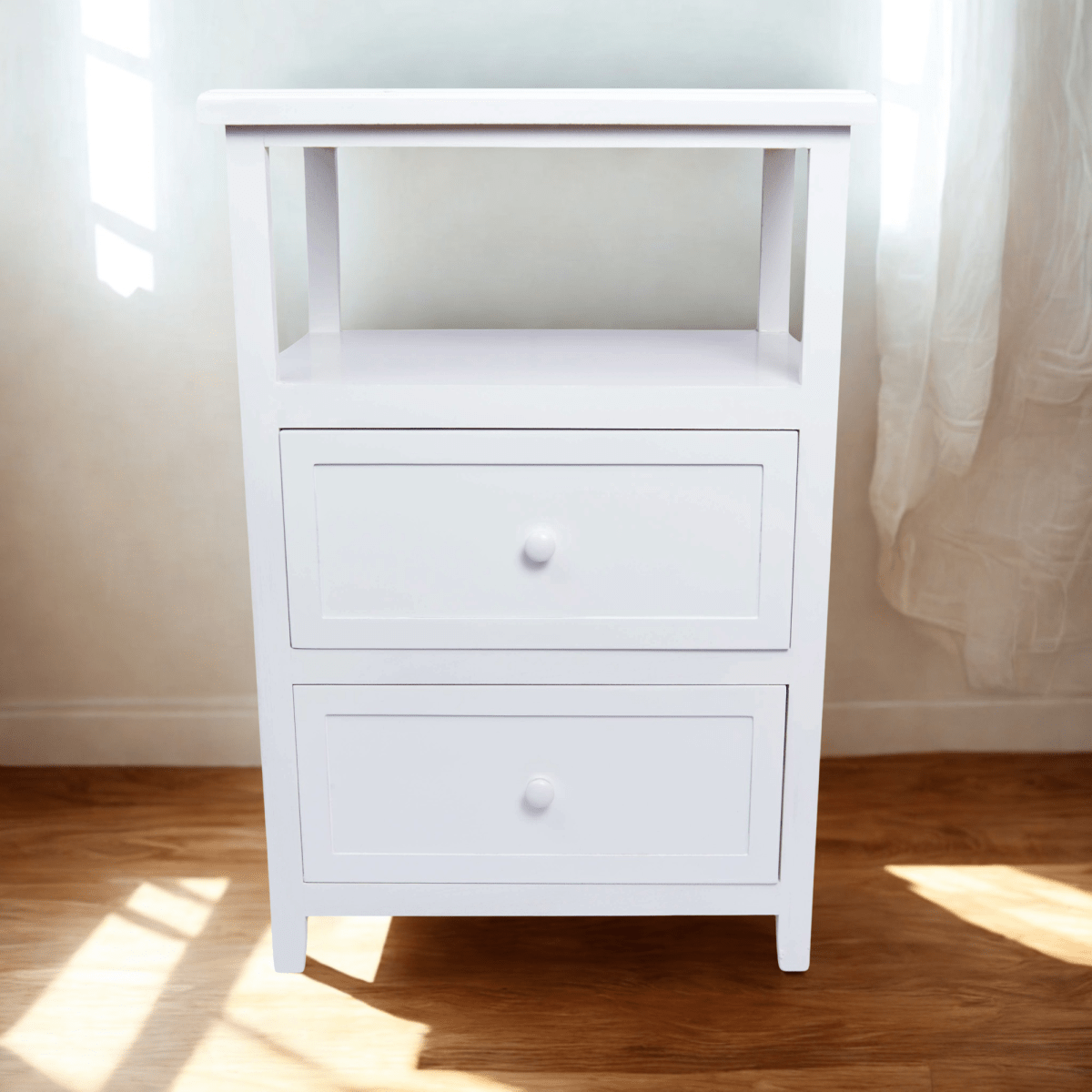 VELADOR DORMITORIO PALLAVICINI 2 CAJONES BLANCO1