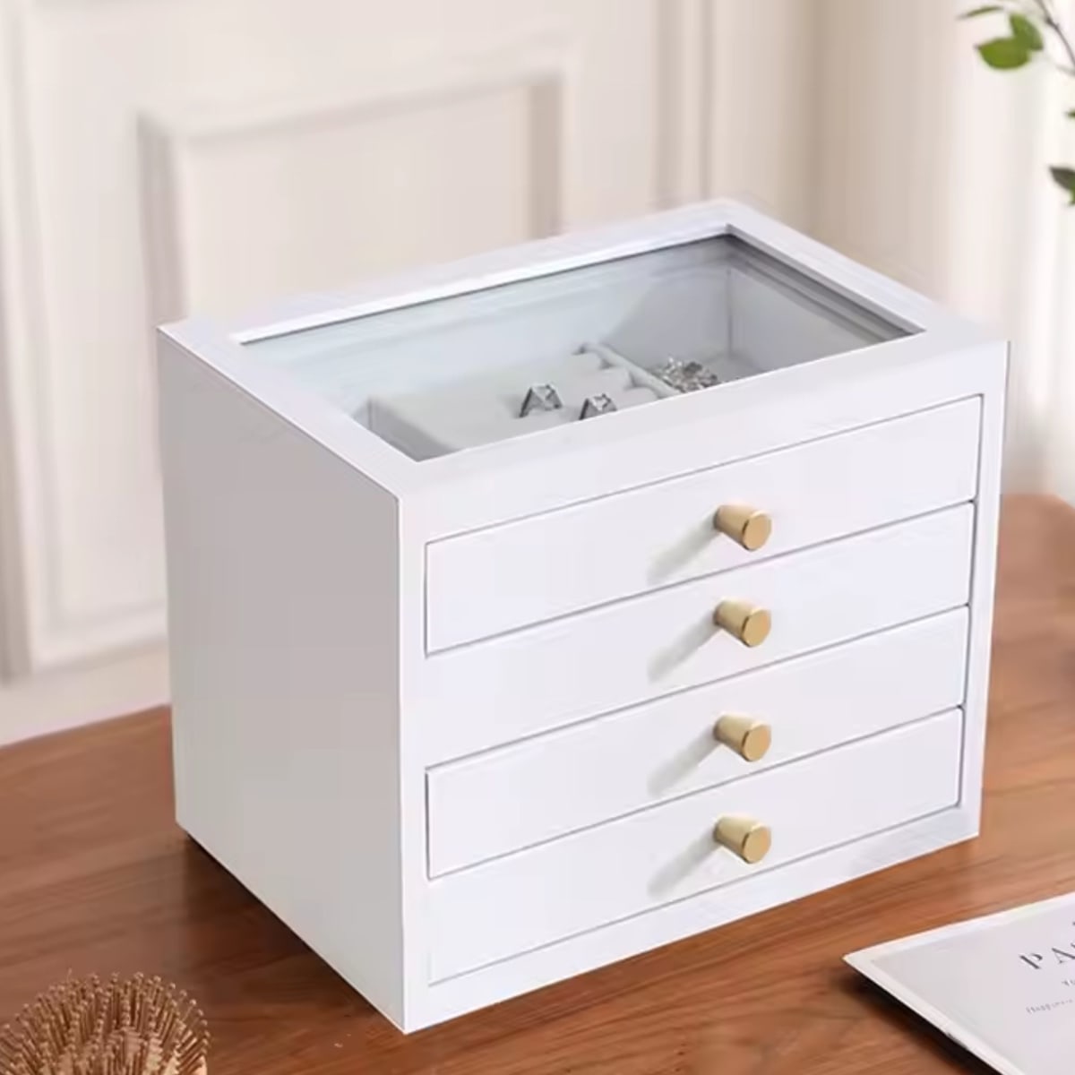 ORGANIZADOR JOYERO PORTOFINO 4 NIVELES BLANCO1