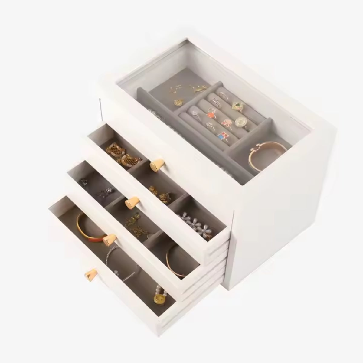 ORGANIZADOR JOYERO PORTOFINO 4 NIVELES BLANCO2