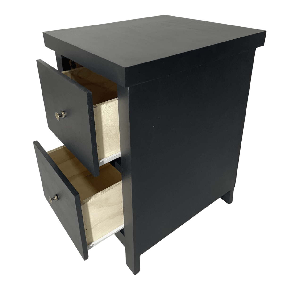 VELADOR DORMITORIO BARI 2 CAJONES NEGRO RUSTICO2