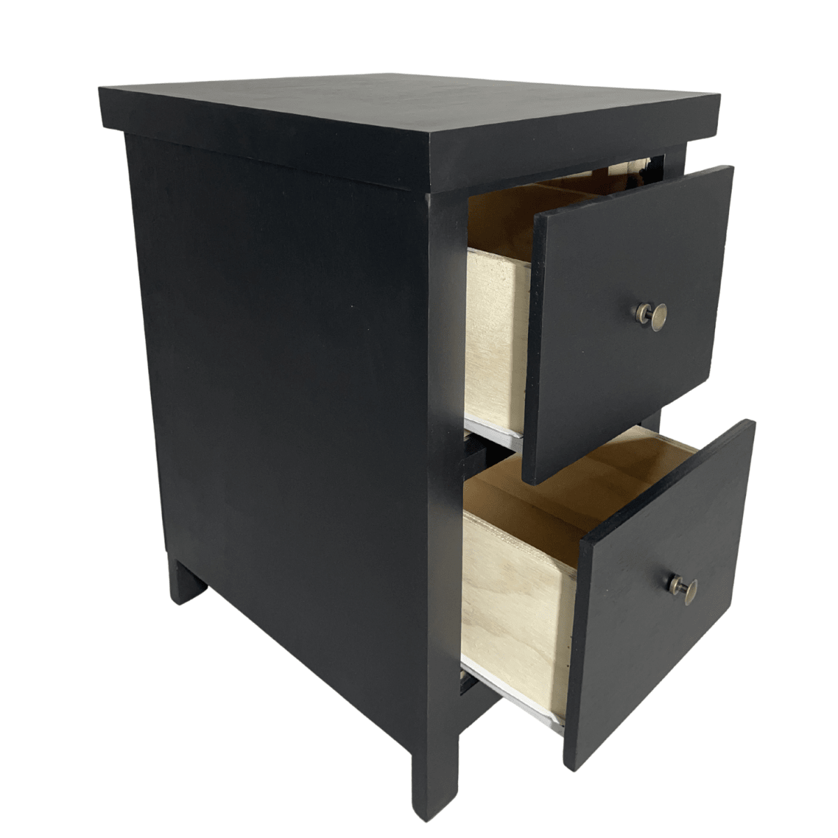 VELADOR DORMITORIO BARI 2 CAJONES NEGRO RUSTICO4