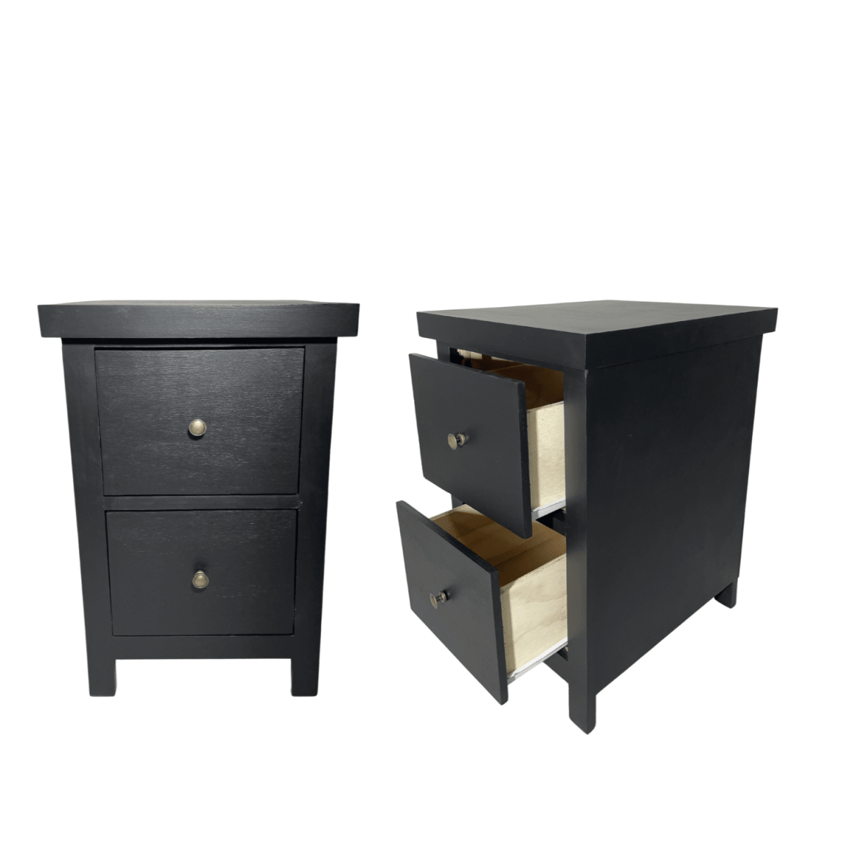 VELADOR DORMITORIO BARI 2 CAJONES NEGRO RUSTICO6