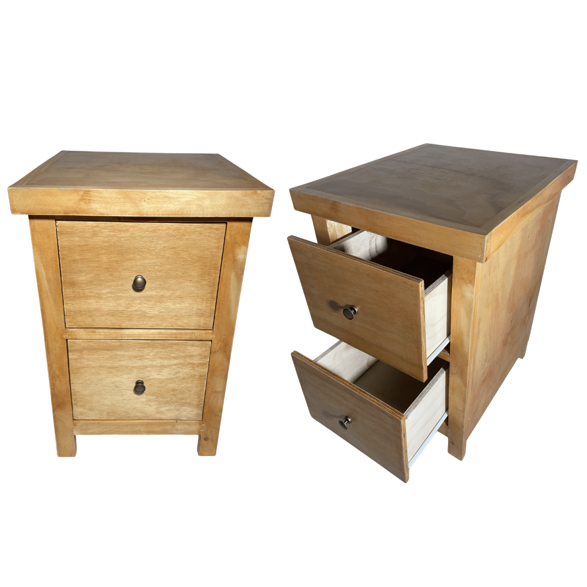VELADOR DORMITORIO BARI 2 CAJONES MADERA BARNIZ RUSTICO8