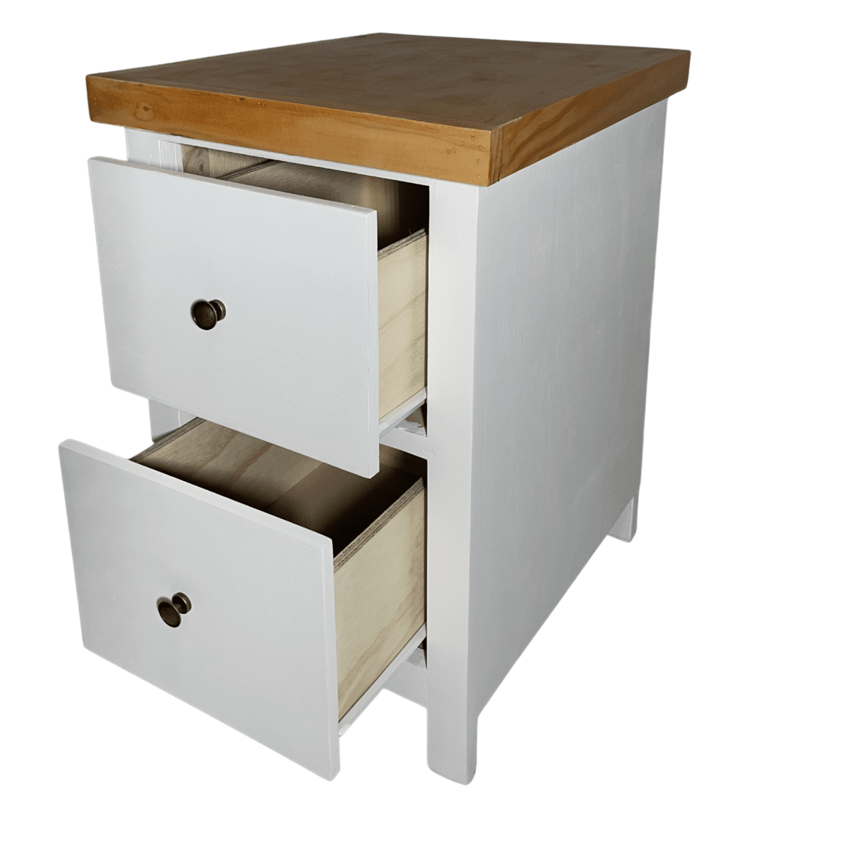 VELADOR DORMITORIO BARI 2 CAJONES BLANCO MADERA RUSTICO2