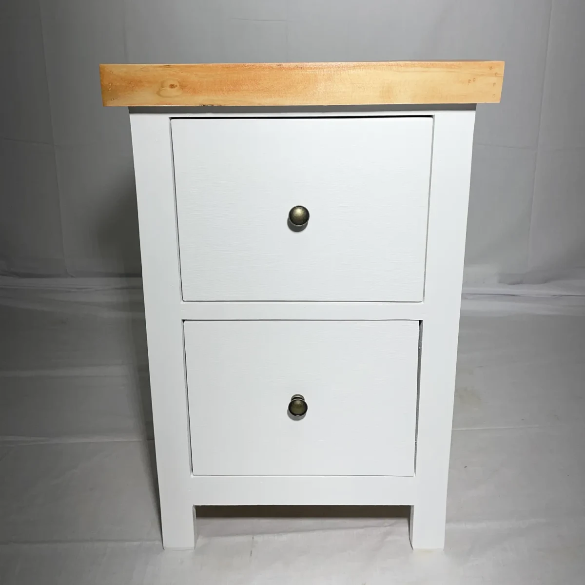 VELADOR DORMITORIO BARI 2 CAJONES BLANCO MADERA RUSTICO5