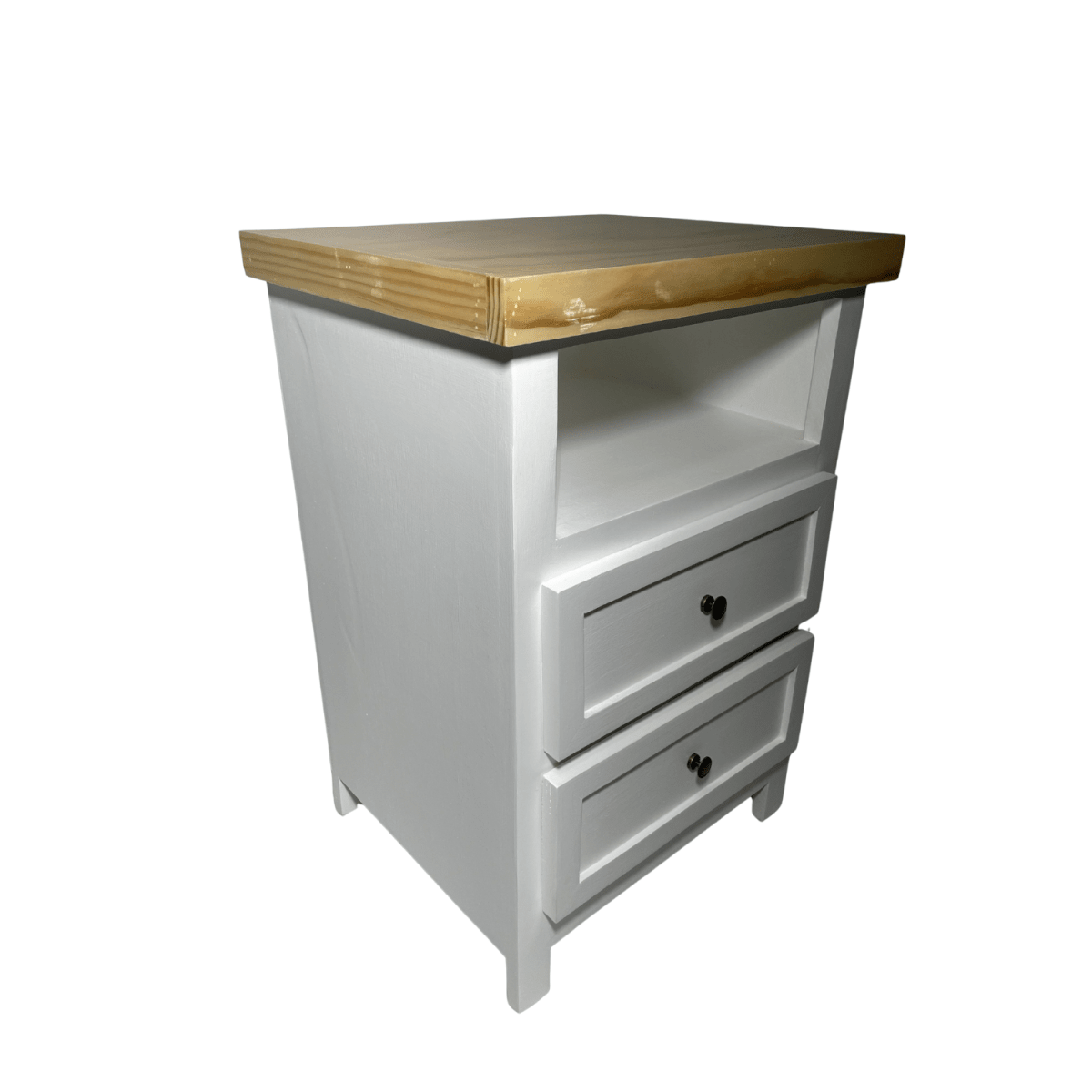 VELADOR DORMITORIO LIBRERO VICENZA 2 CAJONES BLANCO MADERA2