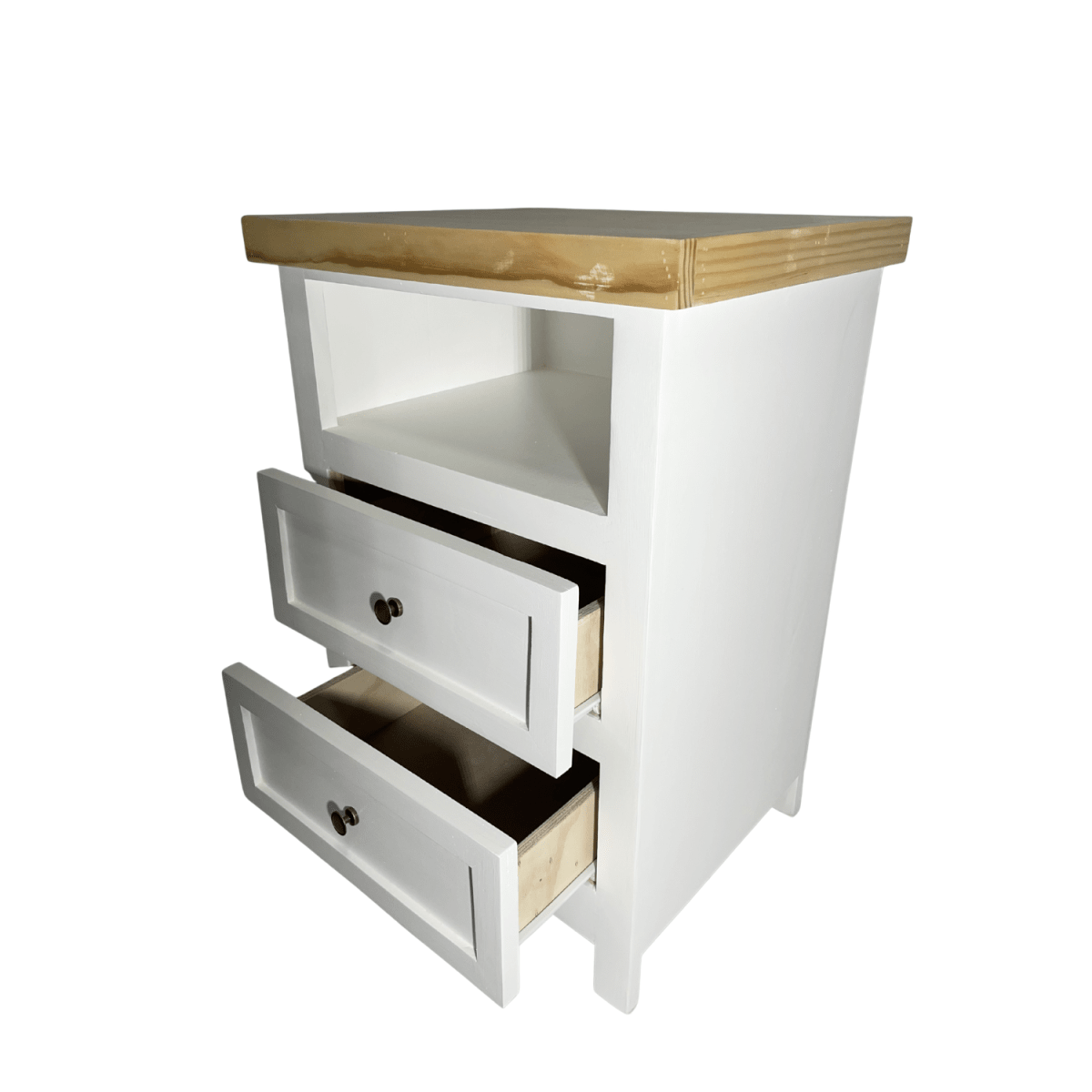 VELADOR DORMITORIO LIBRERO VICENZA 2 CAJONES BLANCO MADERA4