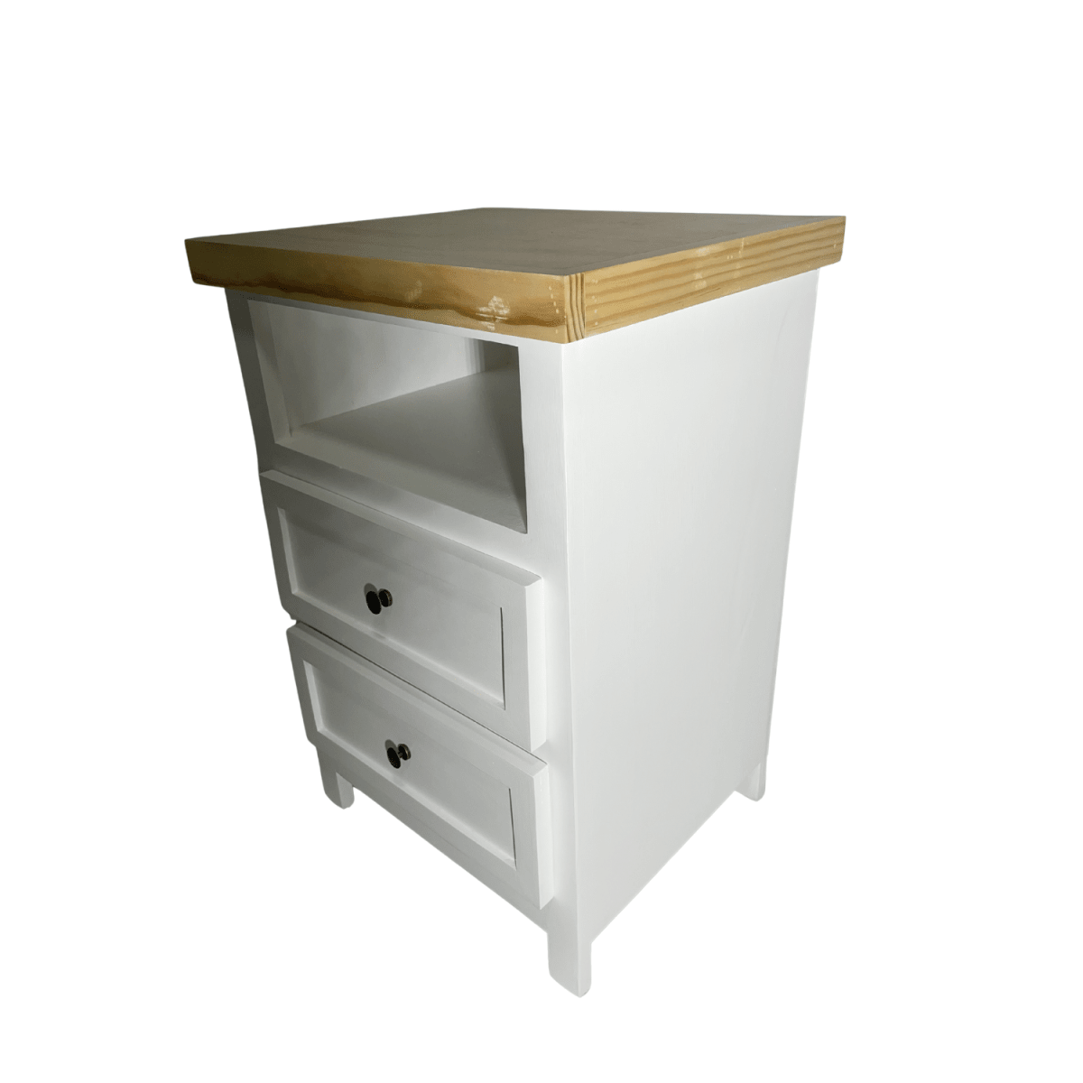 VELADOR DORMITORIO LIBRERO VICENZA 2 CAJONES BLANCO MADERA5