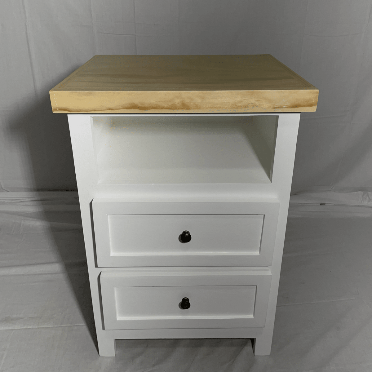 VELADOR DORMITORIO LIBRERO VICENZA 2 CAJONES BLANCO MADERA6