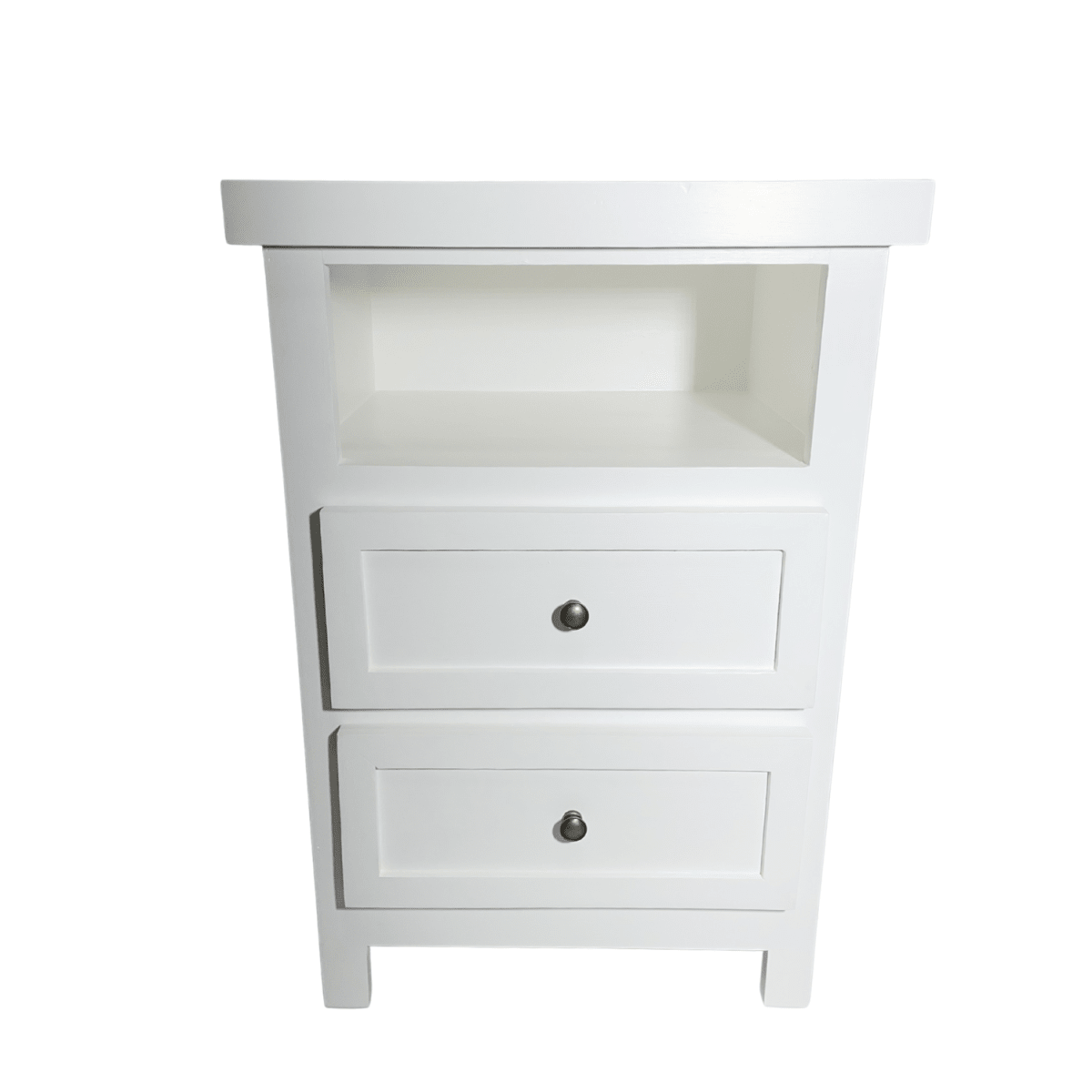 VELADOR DORMITORIO LIBRERO VICENZA 2 CAJONES BLANCO RUSTICO1