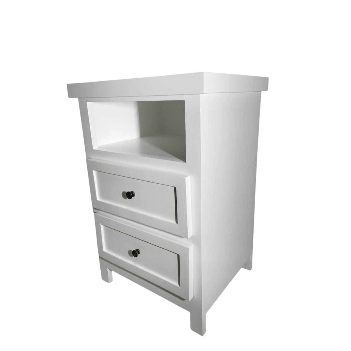 VELADOR DORMITORIO LIBRERO VICENZA 2 CAJONES BLANCO RUSTICO2