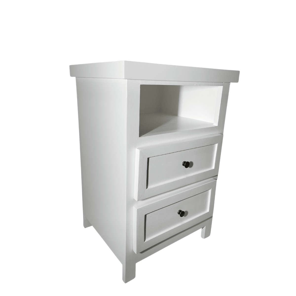 VELADOR DORMITORIO LIBRERO VICENZA 2 CAJONES BLANCO RUSTICO3