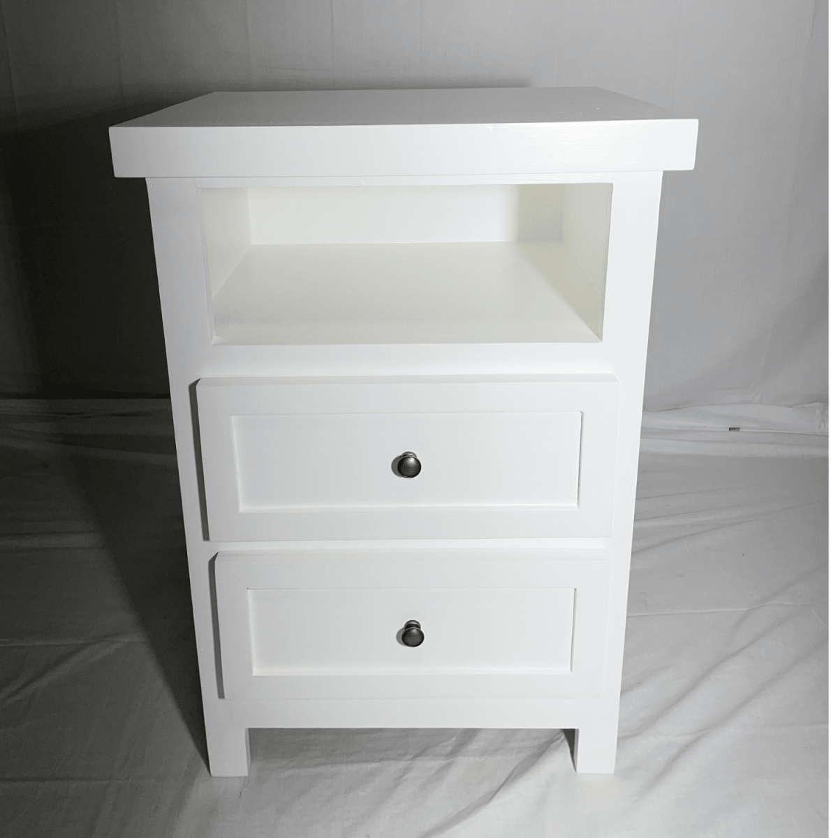 VELADOR DORMITORIO LIBRERO VICENZA 2 CAJONES BLANCO RUSTICO6