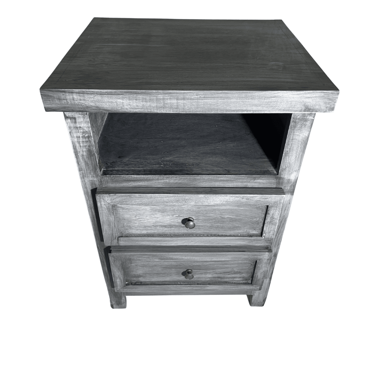 VELADOR DORMITORIO LIBRERO VICENZA 2 CAJONES GRIS RUSTICO3