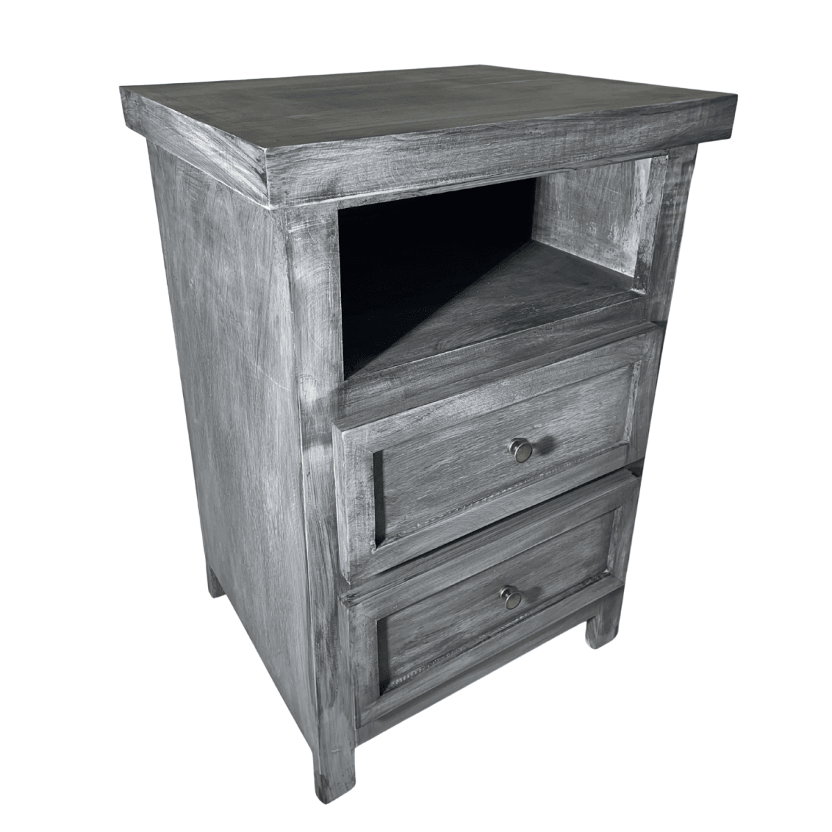 VELADOR DORMITORIO LIBRERO VICENZA 2 CAJONES GRIS RUSTICO4