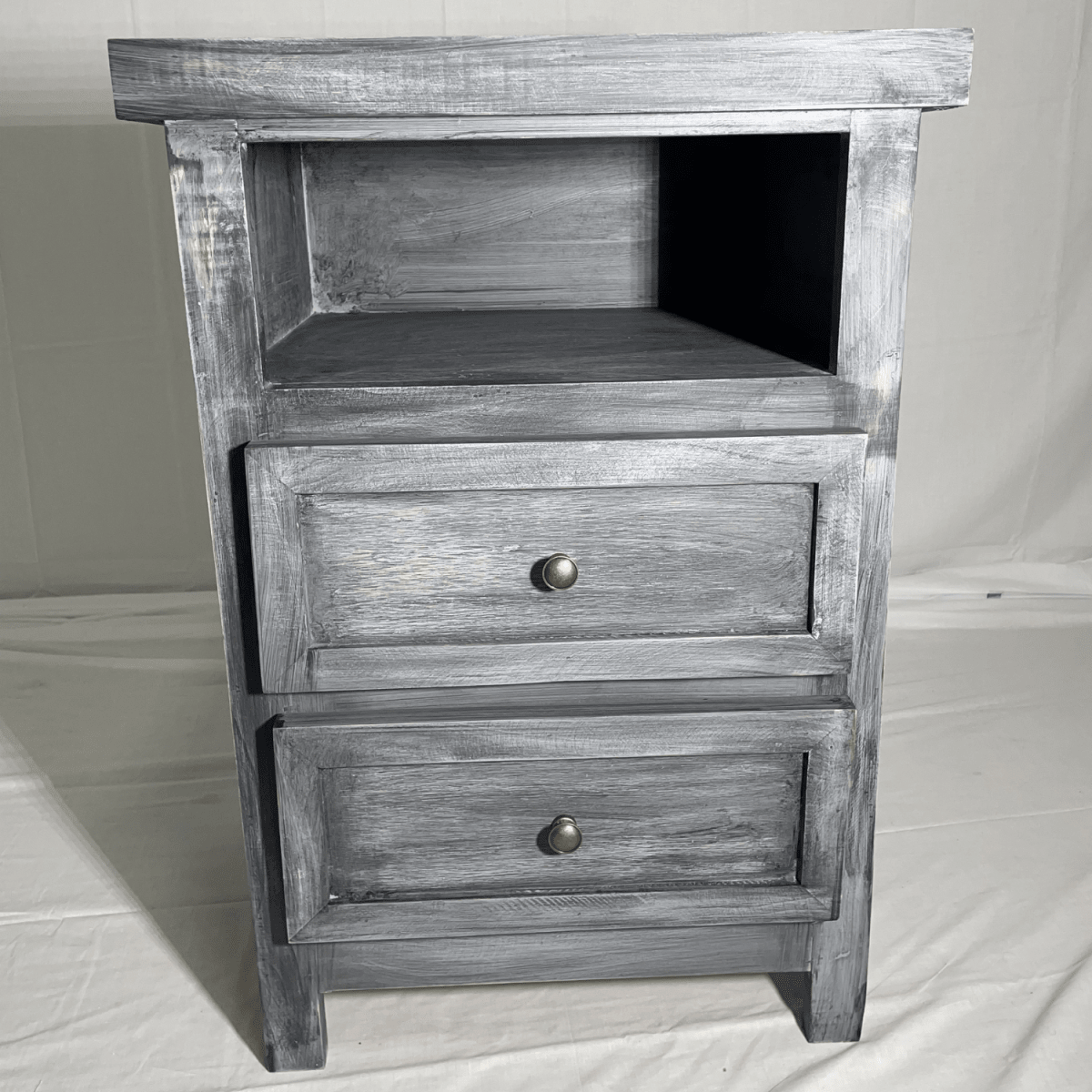 VELADOR DORMITORIO LIBRERO VICENZA 2 CAJONES GRIS RUSTICO6