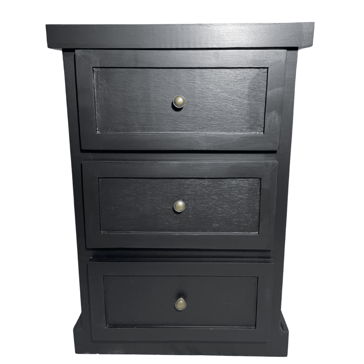 VELADOR DORMITORIO CATANIA 3 CAJONES NEGRO RUSTICO1