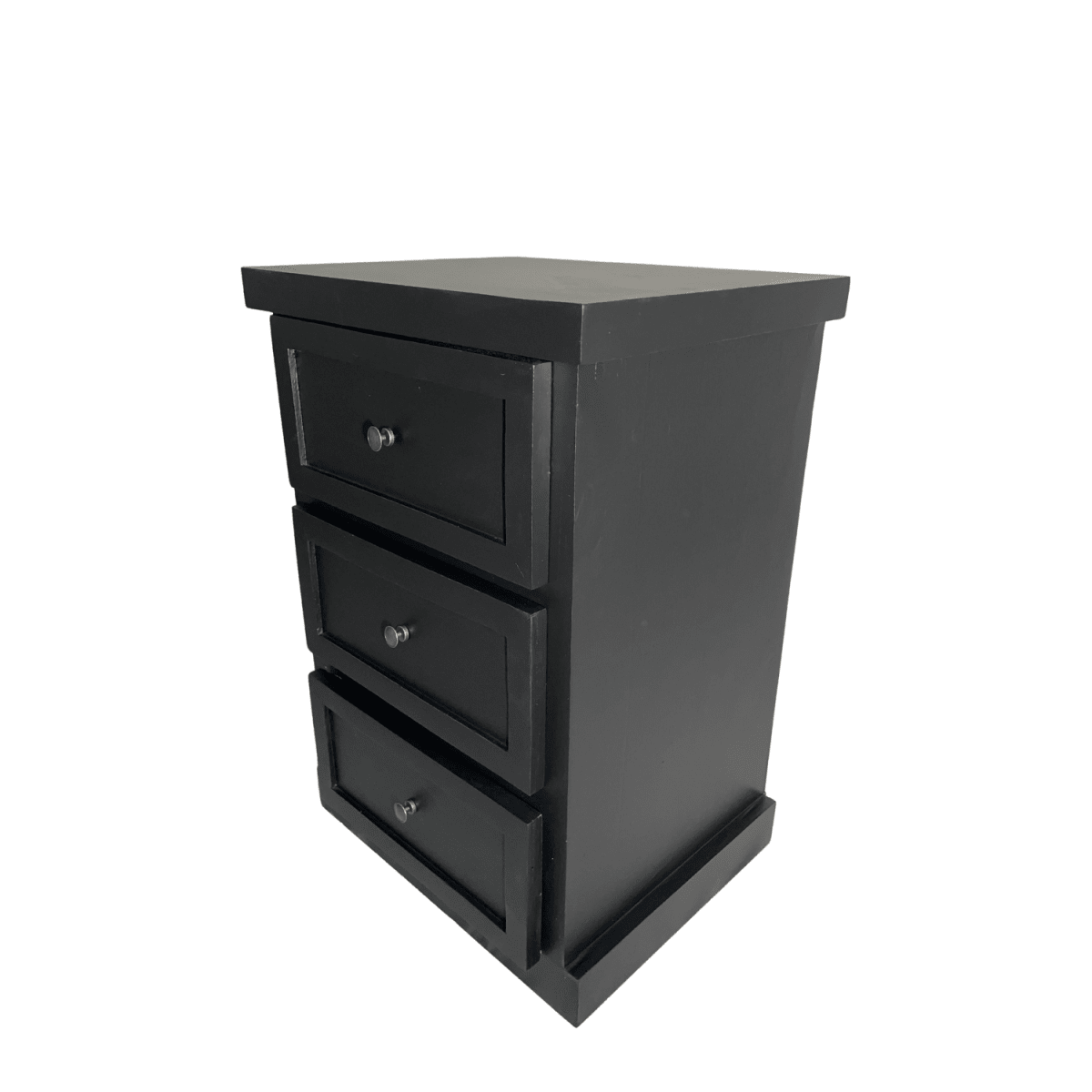 VELADOR DORMITORIO CATANIA 3 CAJONES NEGRO RUSTICO2