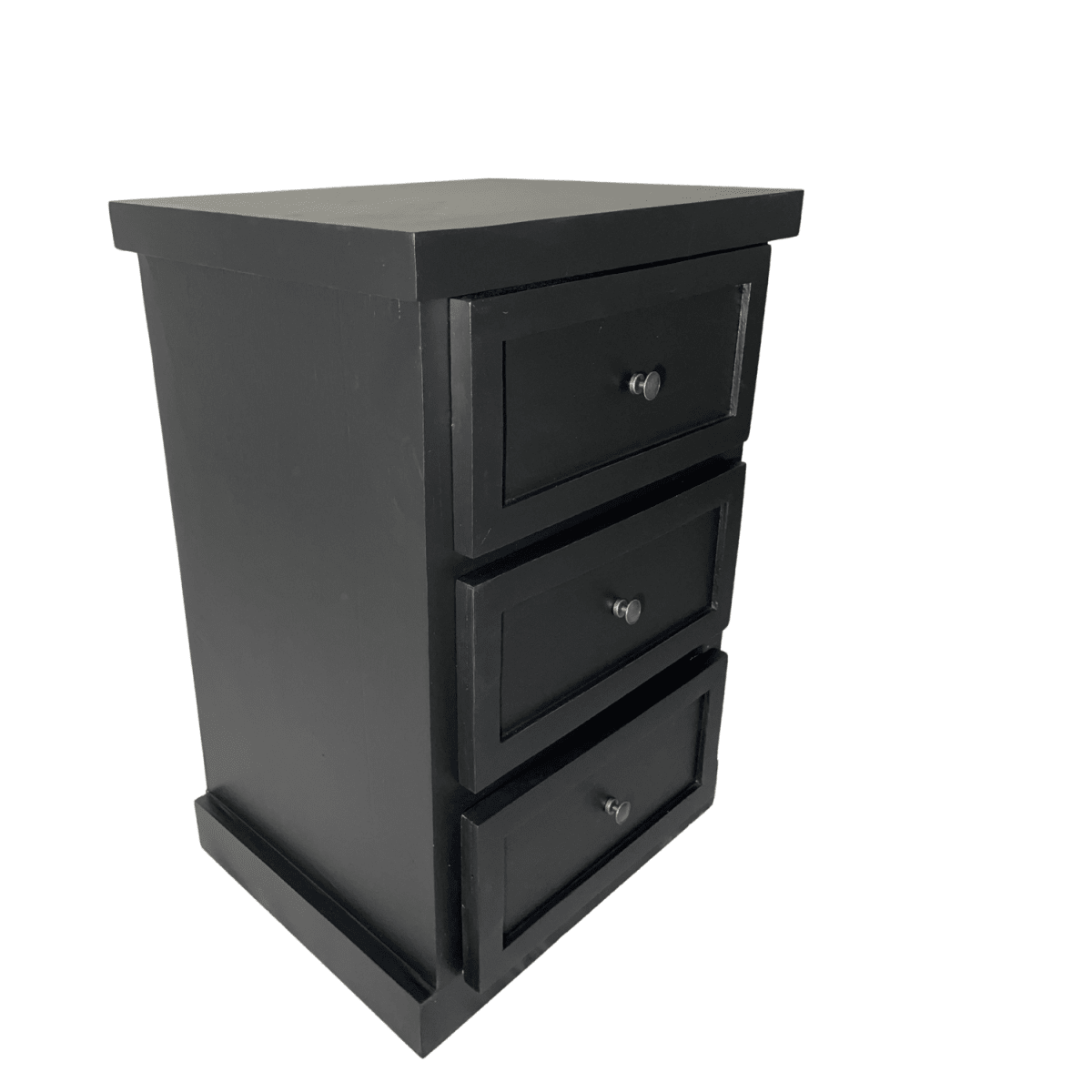 VELADOR DORMITORIO CATANIA 3 CAJONES NEGRO RUSTICO4