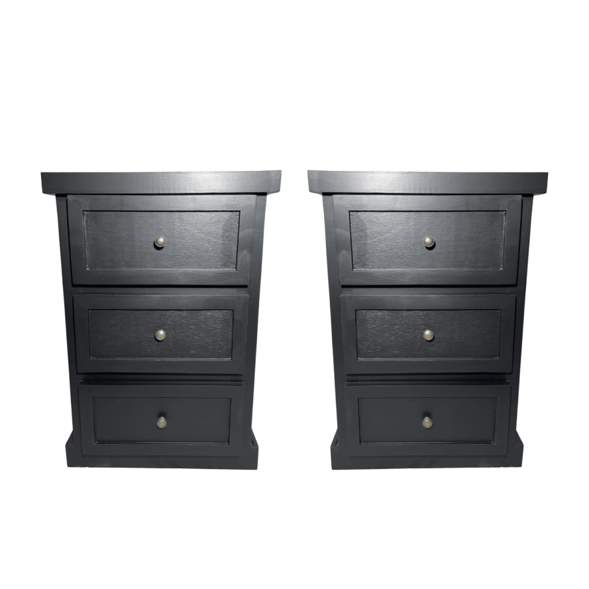 VELADOR DORMITORIO CATANIA 3 CAJONES NEGRO RUSTICO7