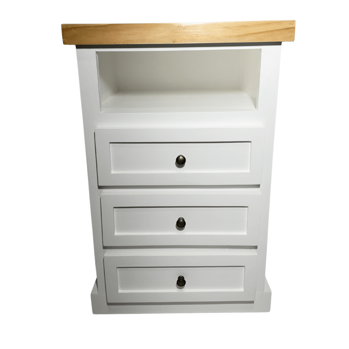 VELADOR DORMITORIO LIBRERO FERRARA 3 CAJONES BLANCO MADERA1