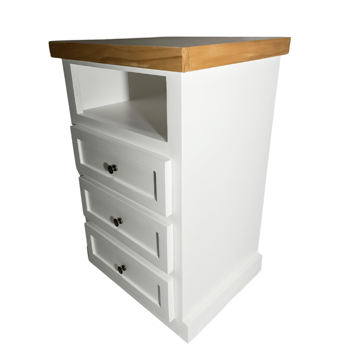 VELADOR DORMITORIO LIBRERO FERRARA 3 CAJONES BLANCO MADERA2